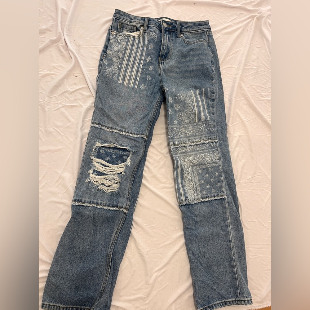 Cleo + Wolf Women's High Rise Blue Jeans